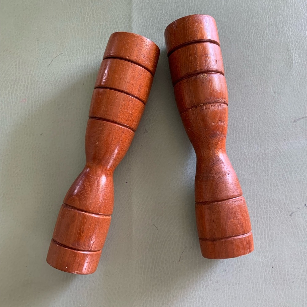Vintage Handmade Wood Candlesticks